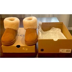 UGG Classic Mini Fluff Chestnut Boots-Women Brand New